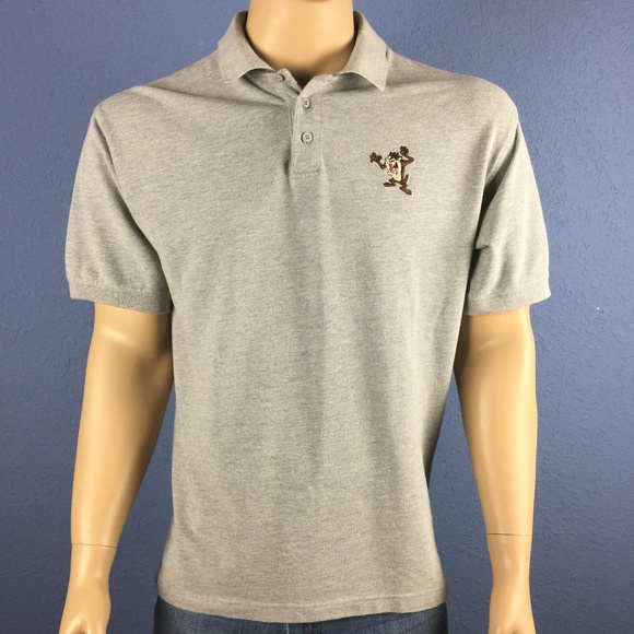 Warner Bros. Other - TAZ Polo Shirt GRAY Tasmanian Devil Looney Tunes L